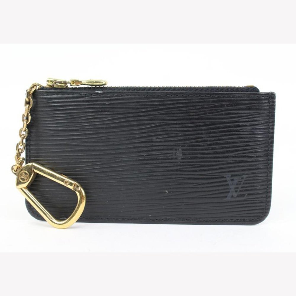 Louis Vuitton Black Epi Leather Noir Pochette Cles Key Pouch s329lk15